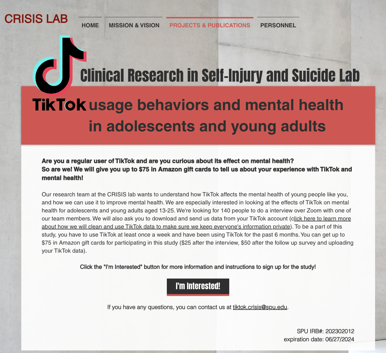 Clinical Research in Self-Injury and Suicide Lab